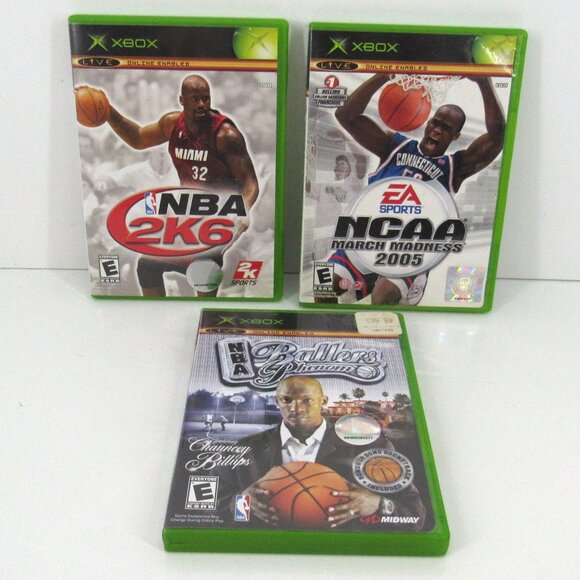 XBOX Games Lot of 3 Basketball with Manuals and Discs NBA NCAA Preowned - Picture 1 of 11